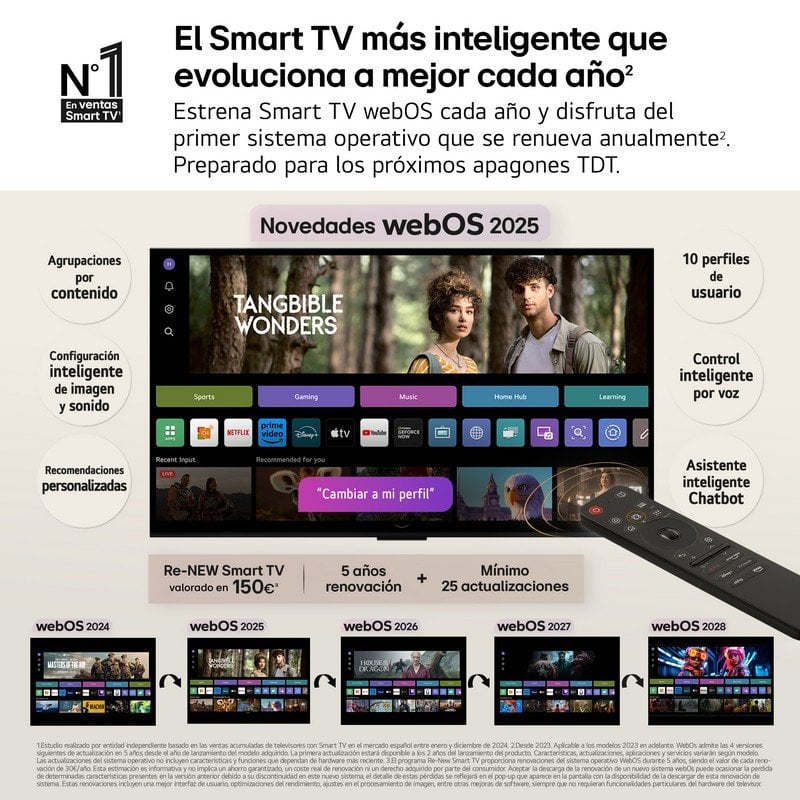 TV LG OLED evo OLED42C54LA 42" 4K UltraHD 144Hz Smart TV WebOS HDR10 Dolby Atmos Dolby Vision