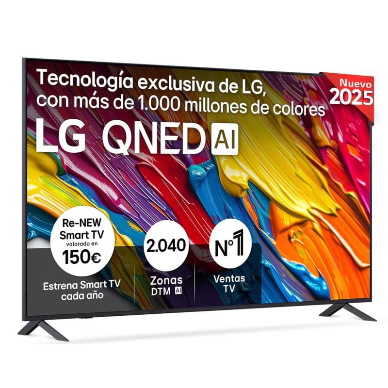 TV LG QNED 75QNED82A6B 75" 4K UltraHD 60Hz Smart TV WebOS HDR10 Local Dimming