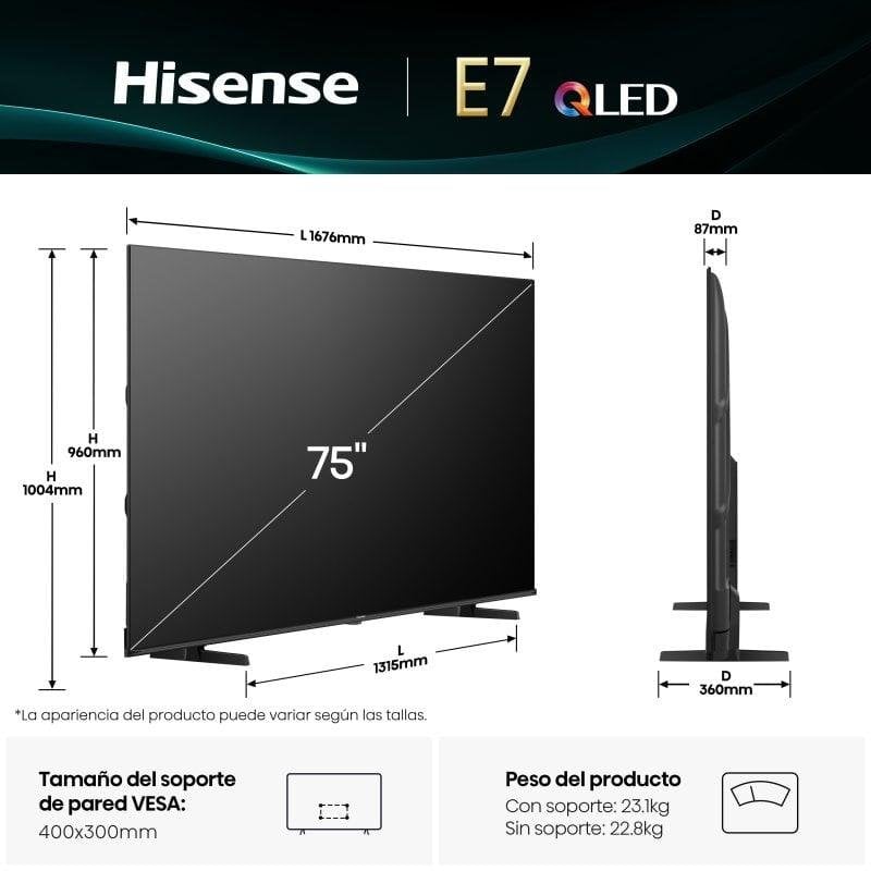 TV Hisense QLED 75E7Q 75" 4K UltraHD 60Hz Smart TV VIDAA HDR10 Dolby Vision Atmos Alexa