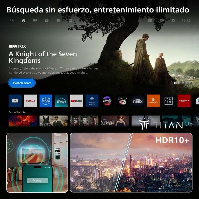 TV Philips QLED 50PQS7801/12 50" 4K UltraHD 60Hz Smart TV Titan OS HDR10+ Dolby Atmos