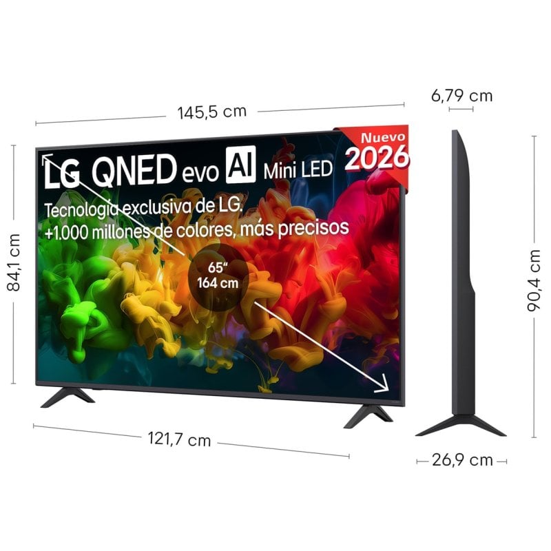 TV LG QNED evo MiniLED 65QNED80B6B 65" 4K UltraHD 60Hz Smart TV WebOS HDR10 Pro