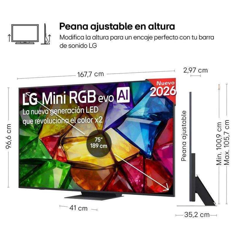 TV LG Mini RGB 75MRGB87B6B 75" 4K UltraHD 120Hz Smart TV WebOS Dolby Vision Dolby Atmos