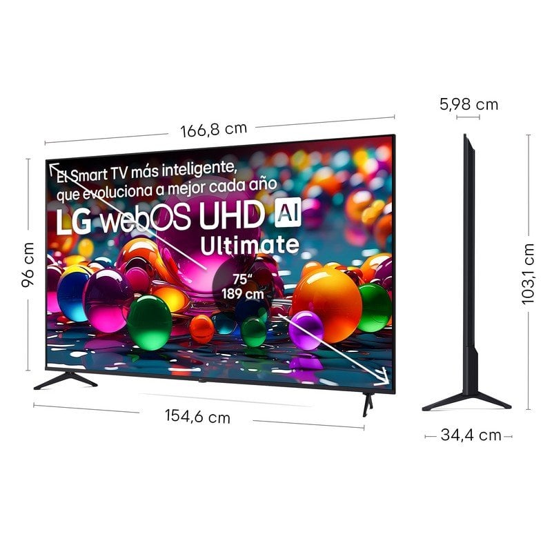 TV LG LED 75UA74006LB 75" 4K UltraHD 60Hz Smart TV WebOS HDR10 Pro AirPlay2