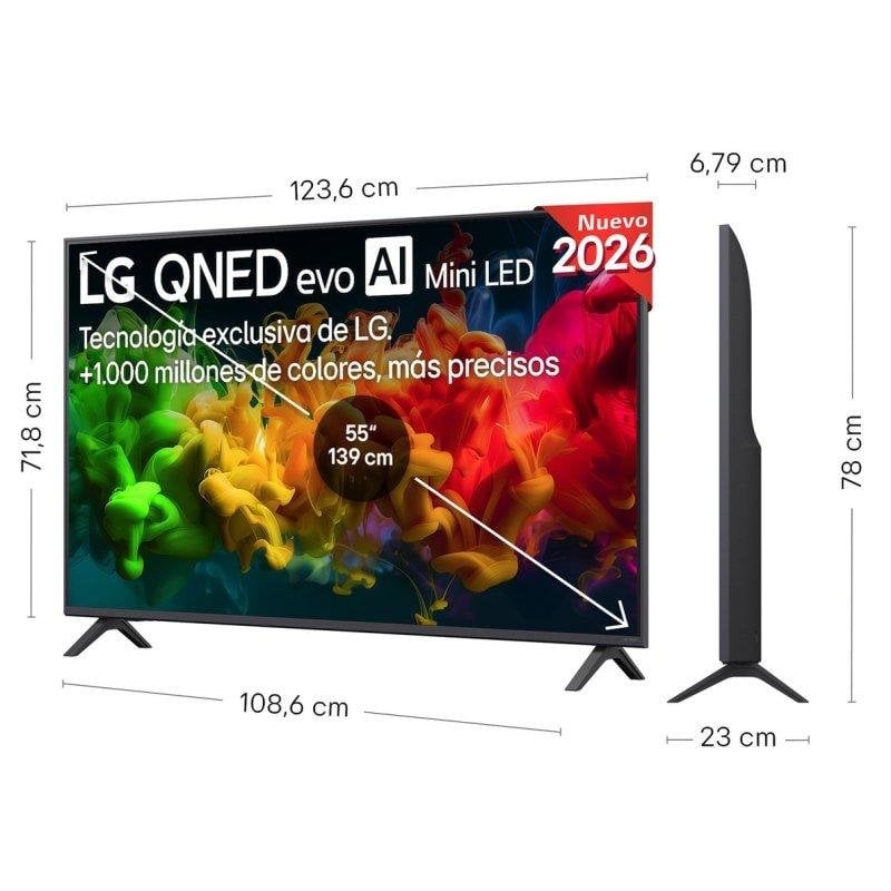 TV LG QNED MiniLED 55QNED80B6B 55" 4K UltraHD 60Hz Smart TV WebOS HDR10 Pro IA