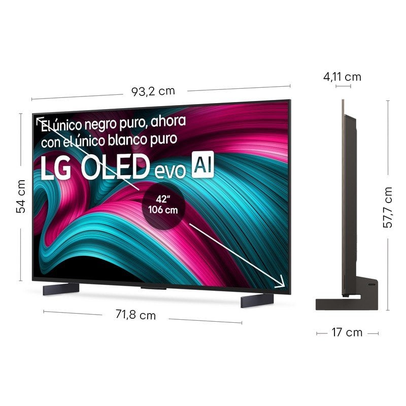 TV LG OLED evo OLED42C54LA 42" 4K UltraHD 144Hz Smart TV WebOS HDR10 Dolby Atmos Dolby Vision