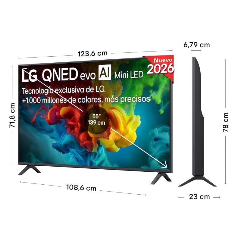 TV LG Mini LED 55QNED82B6B 55" 4K UltraHD 144Hz Smart TV WebOS HDR10 HLG IA