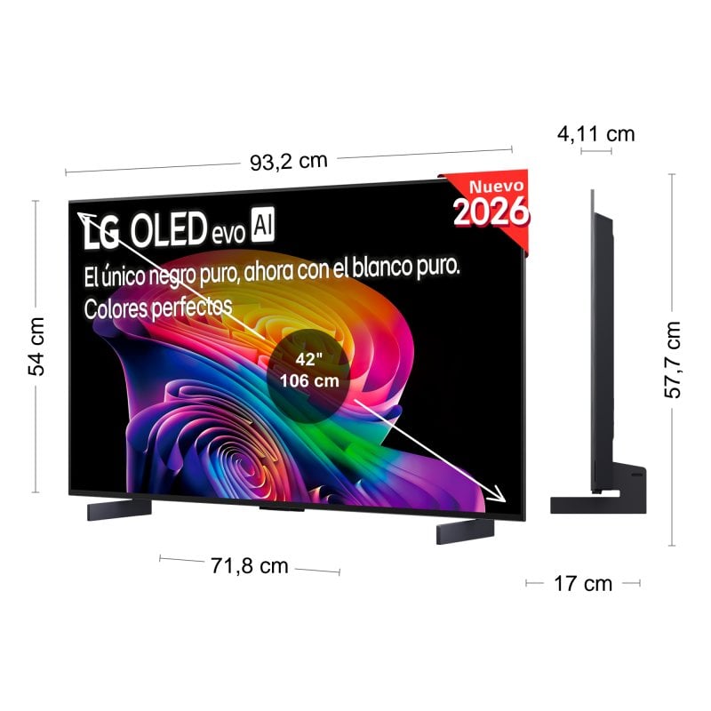 TV LG OLED evo AI OLED42C64LA 42" 4K UltraHD 120Hz Smart TV WebOS Dolby Vision Atmos