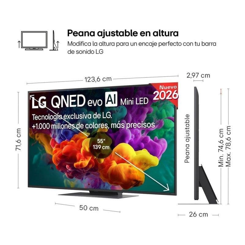 TV LG QNED MiniLED 55QNED86B6B 55" 4K UltraHD 144Hz Smart TV WebOS Dolby Vision