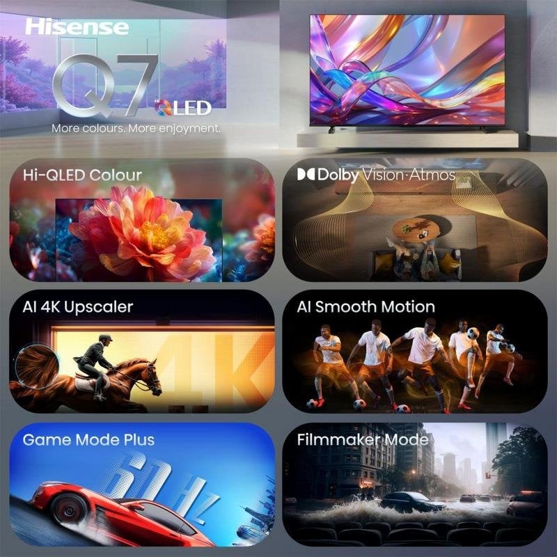 TV Hisense QLED 43Q7S 43" 4K UltraHD 60Hz Smart TV VIDAA HDR10+ Dolby Vision