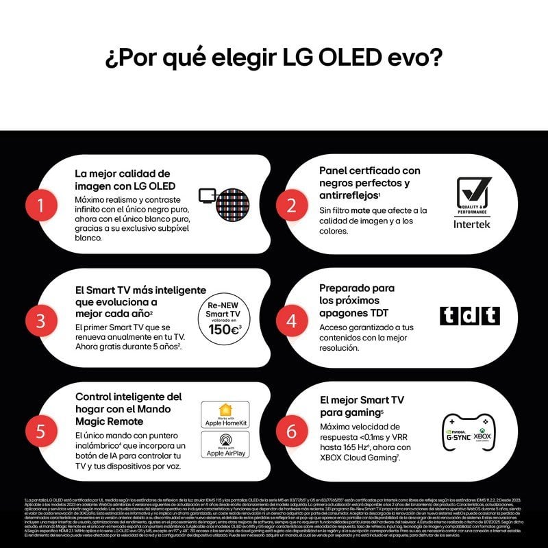 TV LG OLED evo OLED42C54LA 42" 4K UltraHD 144Hz Smart TV WebOS HDR10 Dolby Atmos Dolby Vision