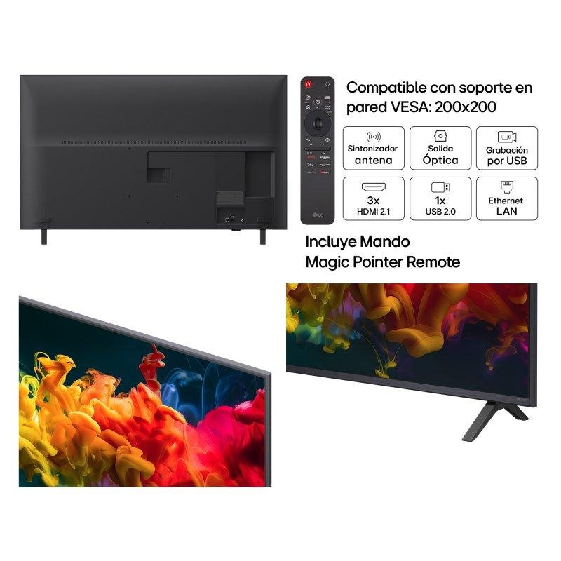 TV LG QNED MiniLED 43QNED80B6B 43" 4K UltraHD 60Hz Smart TV WebOS HDR10 Pro AI α7 Gen9