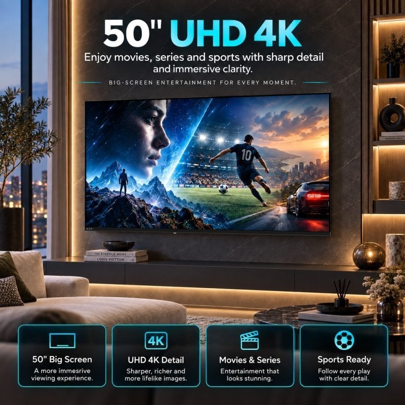 TV Nilait LED Prisma 50UD7004SWOS 50" 4K UltraHD 60Hz Smart TV WebOS HDR10