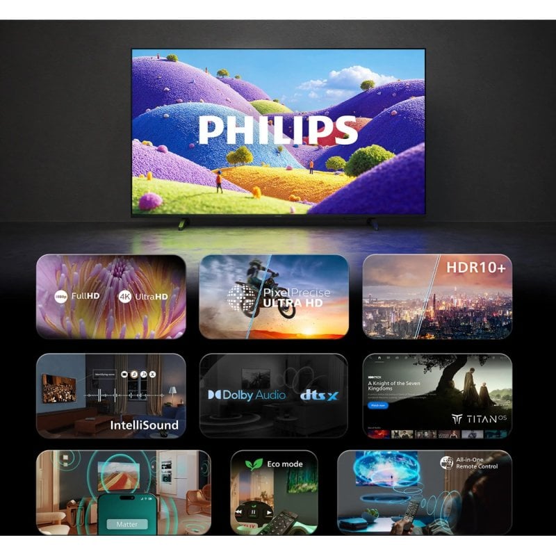 TV Philips LED 43PUS7001/12 43" 4K UltraHD 60Hz Smart TV Titan OS HDR10+ Dolby Atmos