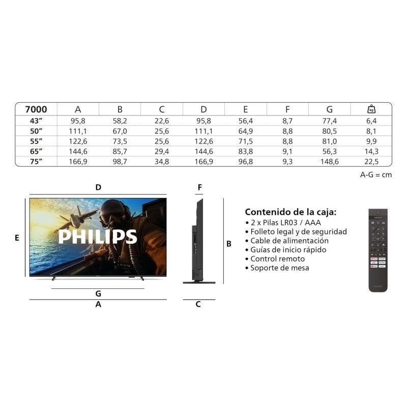 TV Philips LED 65PUS7000 65" 4K UltraHD 60Hz Smart TV Titan OS HDR10+ Dolby Atmos