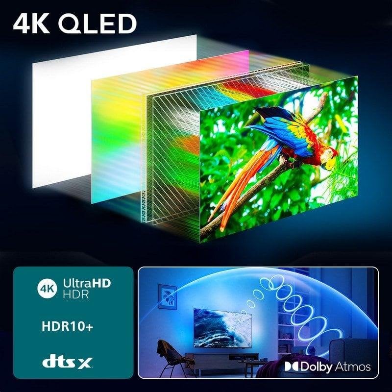 TV Philips QLED 55PUS8450 55" 4K UltraHD 60Hz Smart TV Titan OS HDR10+ Ambilight Dolby Atmos