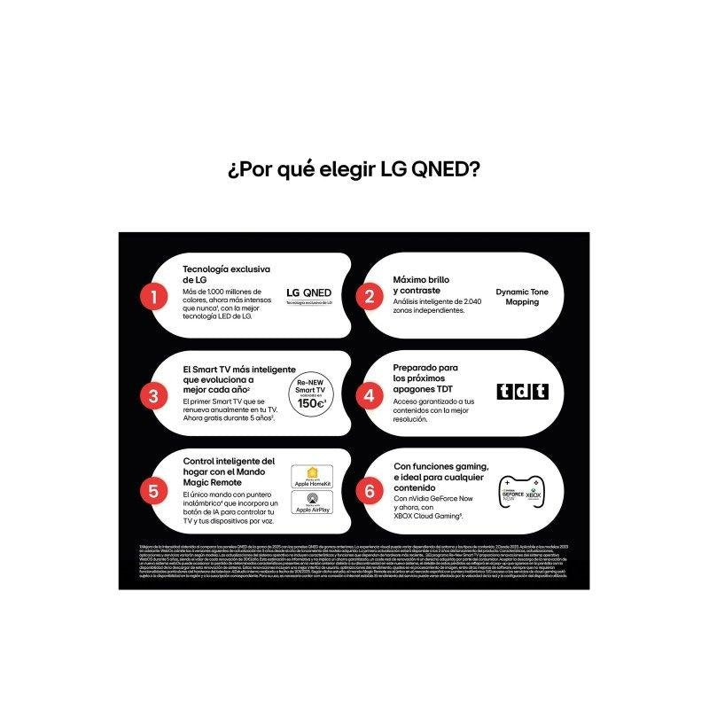 TV LG QNED 86QNED81A6A 86" 4K UltraHD 60Hz Smart TV WebOS HDR10 Pro AI