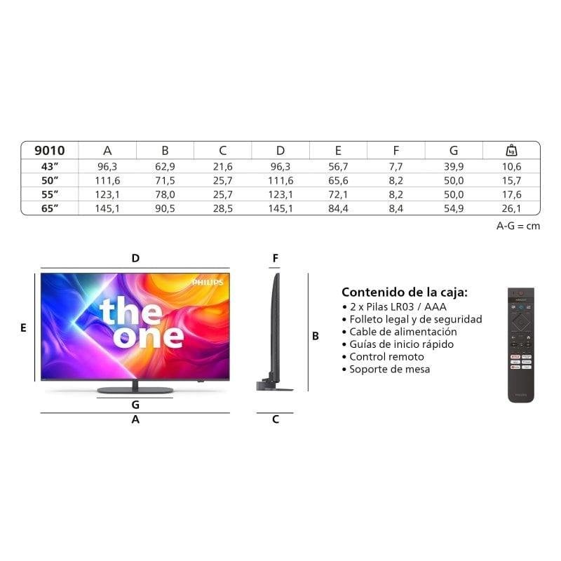 TV Philips QLED 43PUS9010 43" 4K UltraHD 120Hz Smart TV Titan OS Dolby Vision Ambilight