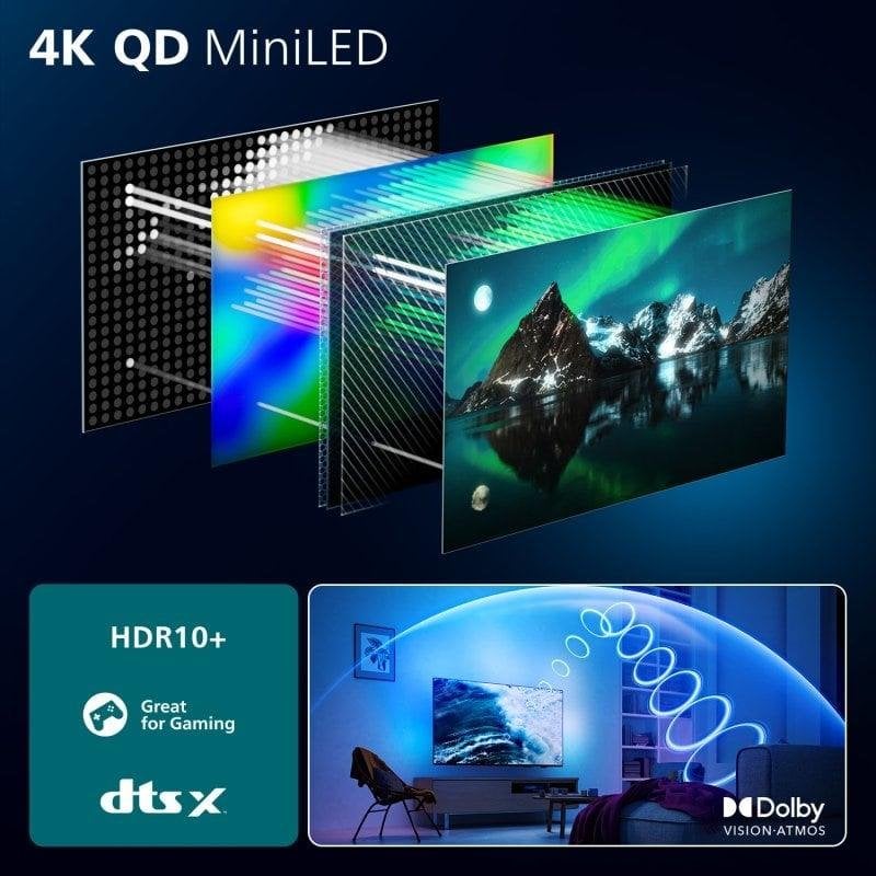 TV Philips QD MiniLED 65MLED920 65" 4K UltraHD 144Hz Smart TV Titan OS Dolby Vision Atmos