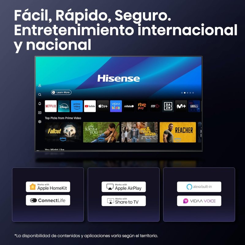 Hisense QLED 85E7Q Pro 85″ 4K Gaming 144Hz AMD Freesync Premium Dolby Vision Atmos