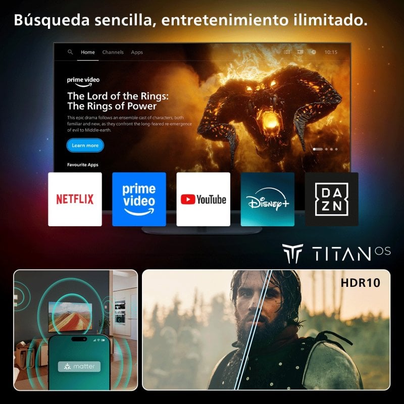TV Philips LED 40PFS6050/12 40" Full HD 60Hz Smart TV Titan OS HDR10 Alexa