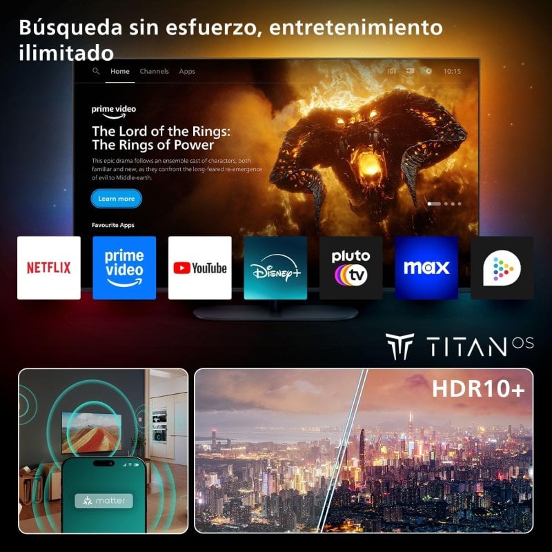 Philips QLED 50PUS7810 50″ 4K UHD Titan OS Ambilight Dolby Atmos Alexa
