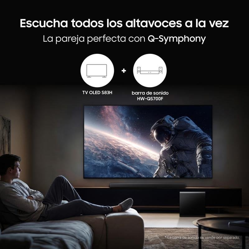 TV Samsung OLED S83H 65" 4K UltraHD 120Hz Smart TV Tizen HDR10+ Dolby Atmos Vision AI