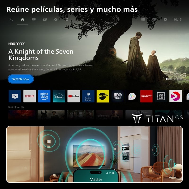TV Philips OLED 65OLED801 65" 4K UltraHD 120Hz Smart TV Titan OS HDR10+ Dolby Atmos