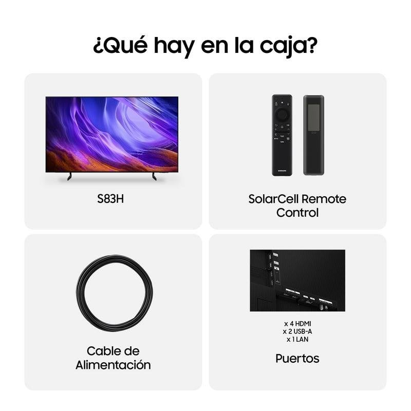 TV Samsung OLED S83H 65" 4K UltraHD 120Hz Smart TV Tizen HDR10+ Dolby Atmos Vision AI