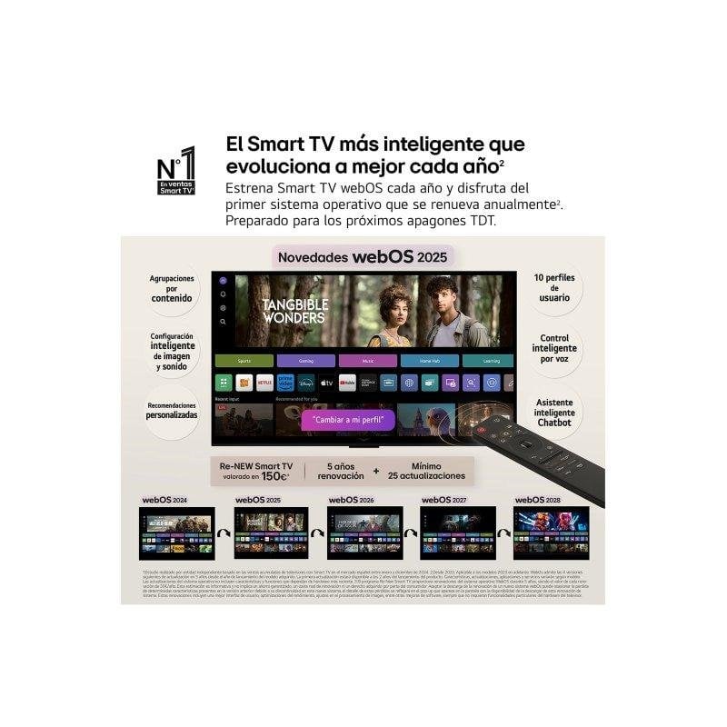 TV LG QNED 86QNED81A6A 86" 4K UltraHD 60Hz Smart TV WebOS HDR10 Pro AI