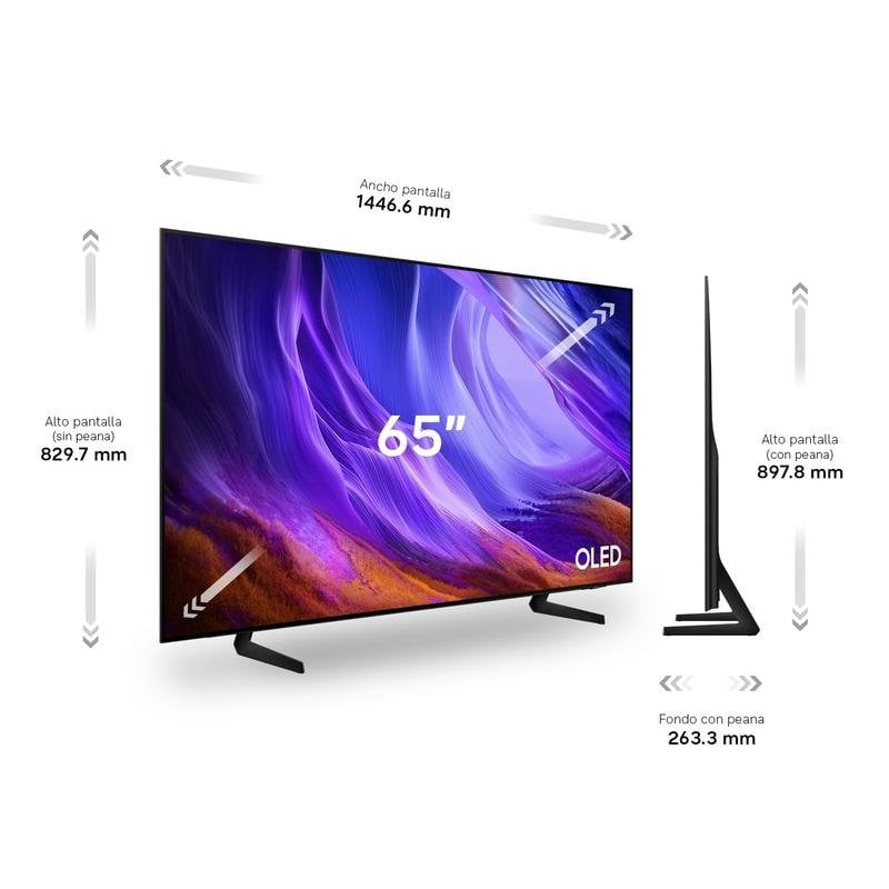 TV Samsung OLED S83H 65" 4K UltraHD 120Hz Smart TV Tizen HDR10+ Dolby Atmos Vision AI