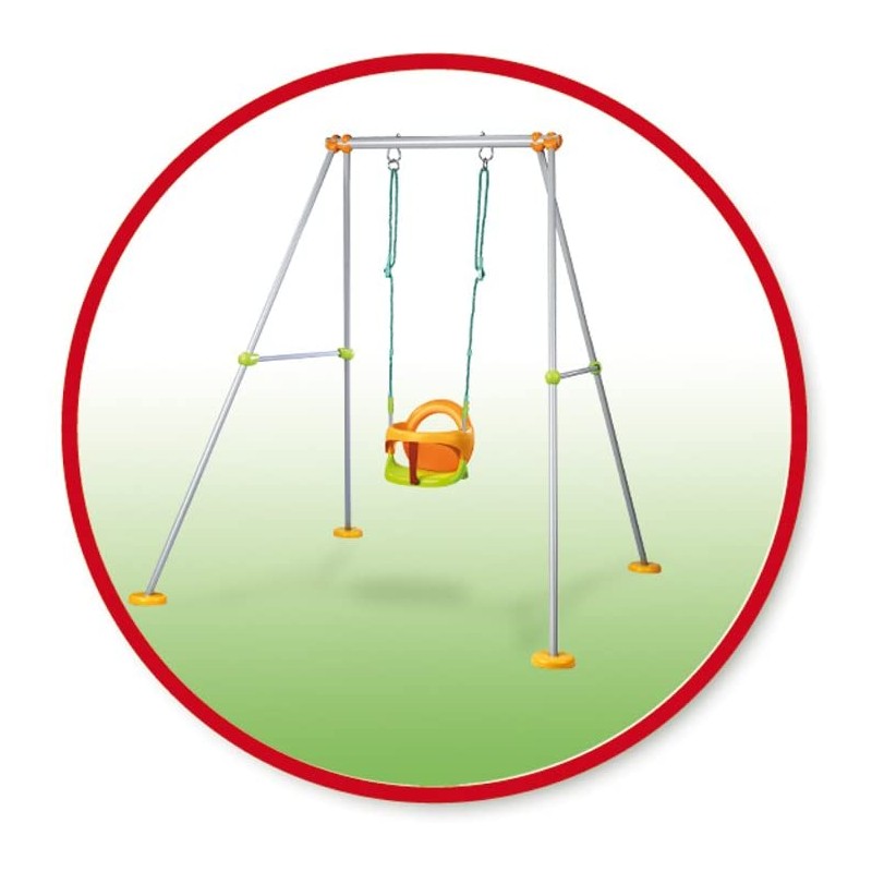 Smoby 7600310191 Altalena Plus in Metallo con Seggiolino Evolutivo 2 in 1, Altezza 180 cm