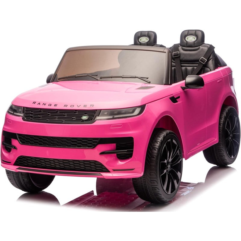 Auto Elettrica 24V per Bambini 2 Posti Range Rover Sport con Sedile in Pelle Cintura 3 Punti Telecomando – Variante Rosa