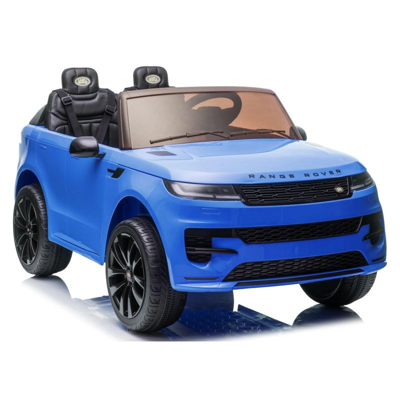 Auto Elettrica 24V per Bambini 2 Posti Range Rover Sport con Sedile in Pelle Cintura 3 Punti Telecomando – Variante Blu