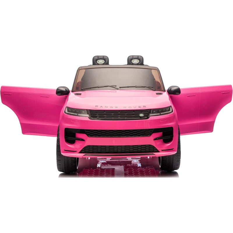 Auto Elettrica 24V per Bambini 2 Posti Range Rover Sport con Sedile in Pelle Cintura 3 Punti Telecomando – Variante Rosa