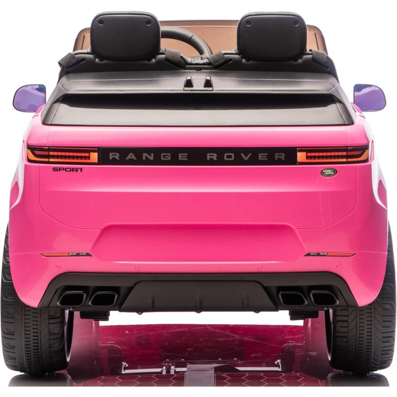 Auto Elettrica 24V per Bambini 2 Posti Range Rover Sport con Sedile in Pelle Cintura 3 Punti Telecomando – Variante Rosa