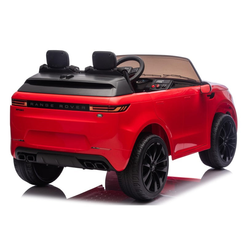 Auto Elettrica 24V per Bambini 2 Posti Range Rover Sport con Sedile in Pelle Cintura 3 Punti Telecomando – Variante Rosso