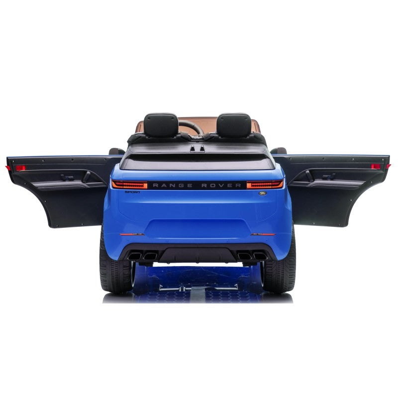 Auto Elettrica 24V per Bambini 2 Posti Range Rover Sport con Sedile in Pelle Cintura 3 Punti Telecomando – Variante Blu