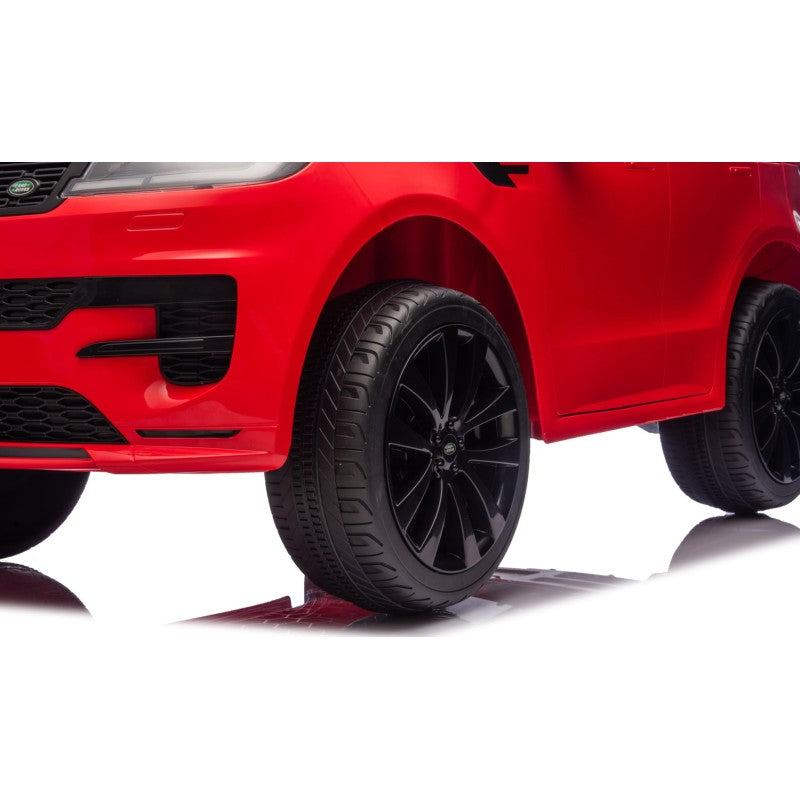 Auto Elettrica 24V per Bambini 2 Posti Range Rover Sport con Sedile in Pelle Cintura 3 Punti Telecomando – Variante Rosso