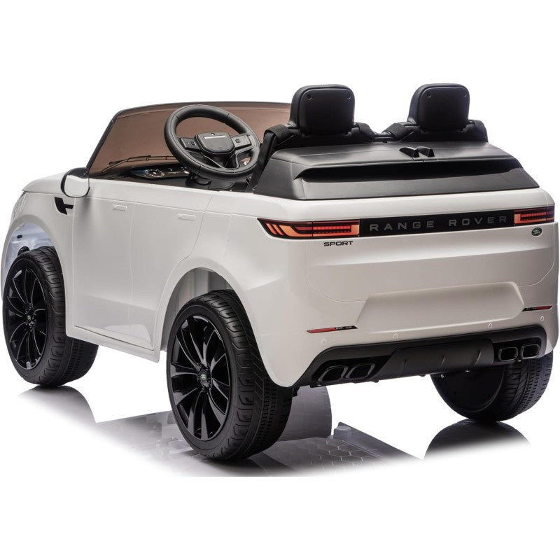 Auto Elettrica 24V per Bambini 2 Posti Range Rover Sport con Sedile in Pelle Cintura 3 Punti Telecomando – Variante Bianco