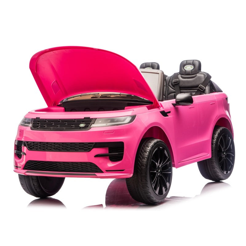 Auto Elettrica 24V per Bambini 2 Posti Range Rover Sport con Sedile in Pelle Cintura 3 Punti Telecomando – Variante Rosa