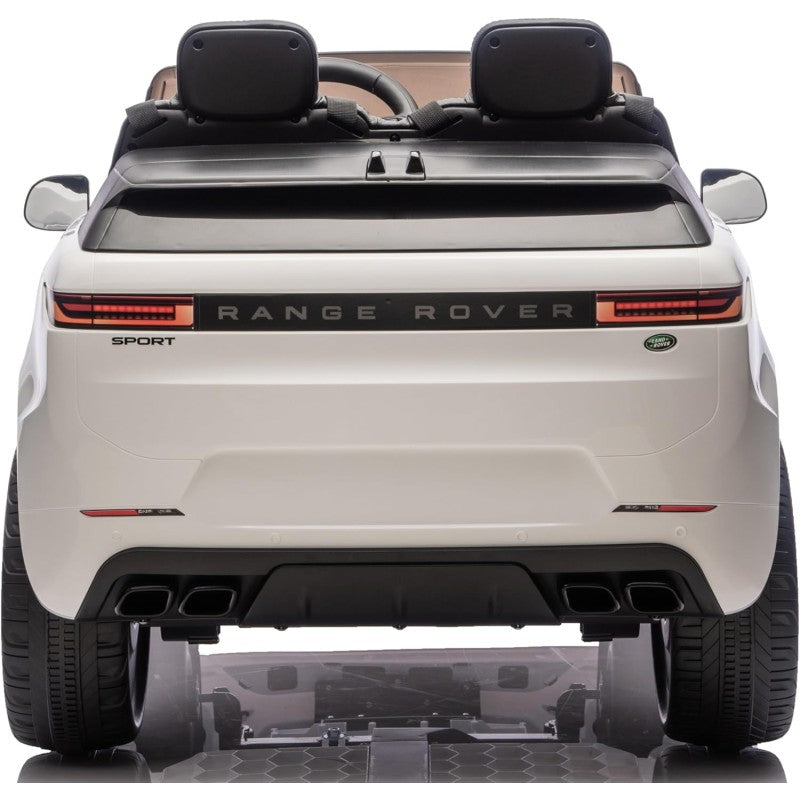 Auto Elettrica 24V per Bambini 2 Posti Range Rover Sport con Sedile in Pelle Cintura 3 Punti Telecomando – Variante Bianco