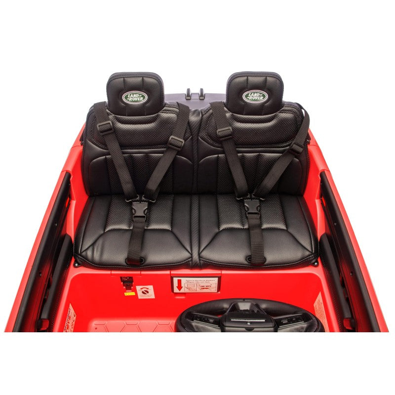 Auto Elettrica 24V per Bambini 2 Posti Range Rover Sport con Sedile in Pelle Cintura 3 Punti Telecomando – Variante Rosso