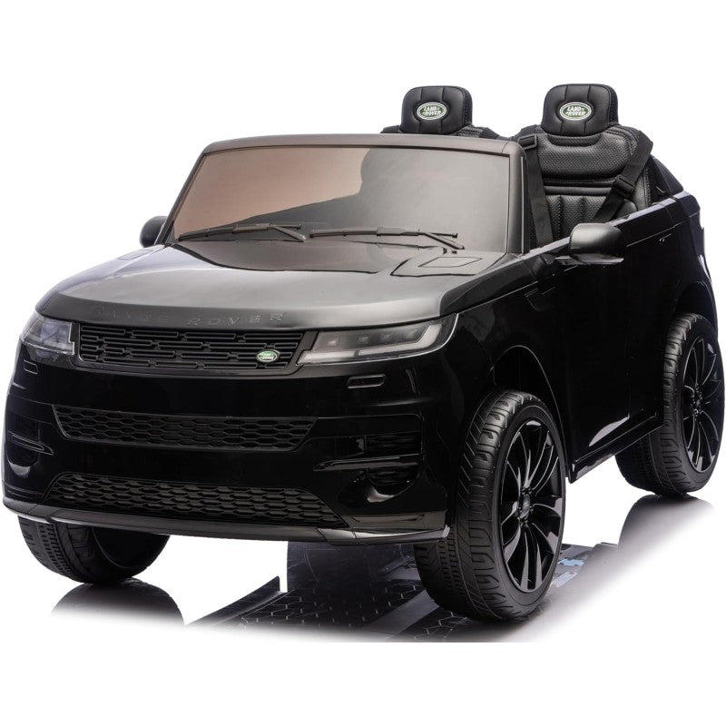 Auto Elettrica 24V per Bambini 2 Posti Range Rover Sport con Sedile in Pelle Cintura 3 Punti Telecomando – Variante Nero