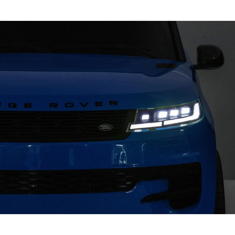 Auto Elettrica 24V per Bambini 2 Posti Range Rover Sport con Sedile in Pelle Cintura 3 Punti Telecomando – Variante Blu