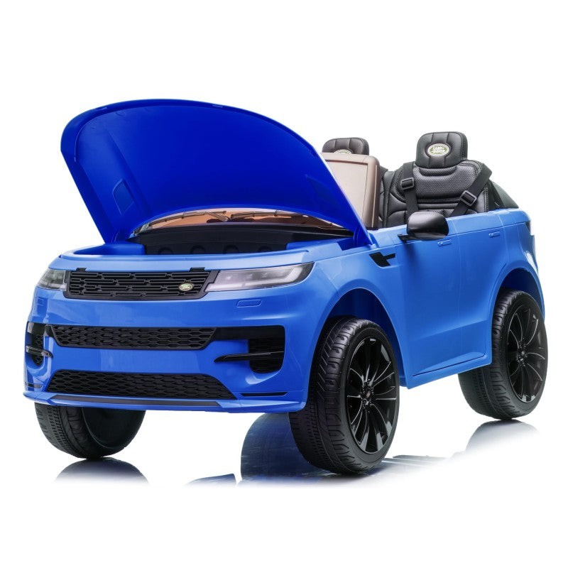 Auto Elettrica 24V per Bambini 2 Posti Range Rover Sport con Sedile in Pelle Cintura 3 Punti Telecomando – Variante Blu