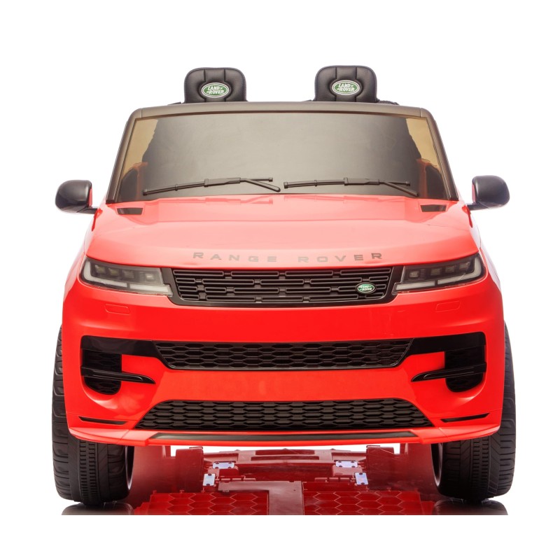 Auto Elettrica 24V per Bambini 2 Posti Range Rover Sport con Sedile in Pelle Cintura 3 Punti Telecomando – Variante Rosso