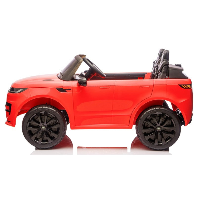 Auto Elettrica 24V per Bambini 2 Posti Range Rover Sport con Sedile in Pelle Cintura 3 Punti Telecomando – Variante Rosso