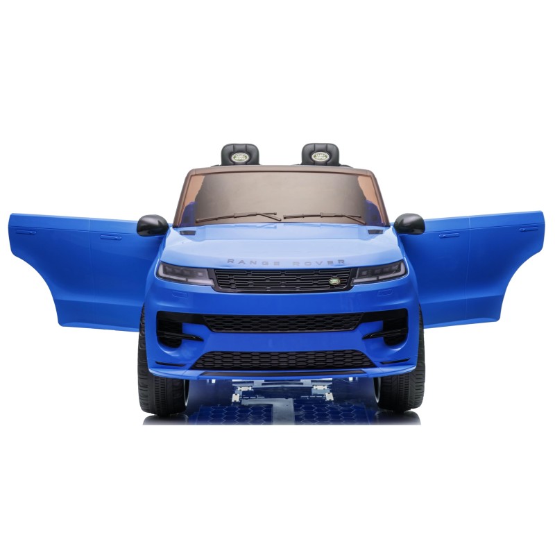 Auto Elettrica 24V per Bambini 2 Posti Range Rover Sport con Sedile in Pelle Cintura 3 Punti Telecomando – Variante Blu
