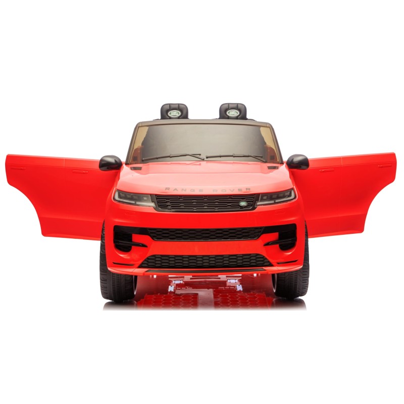 Auto Elettrica 24V per Bambini 2 Posti Range Rover Sport con Sedile in Pelle Cintura 3 Punti Telecomando – Variante Rosso