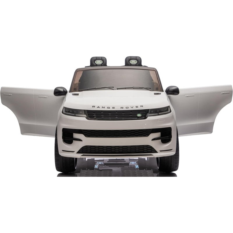 Auto Elettrica 24V per Bambini 2 Posti Range Rover Sport con Sedile in Pelle Cintura 3 Punti Telecomando – Variante Bianco
